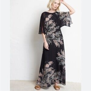 Warm Floral Maxi Dress Size 1